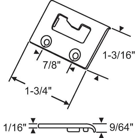Strybuc Sash Lock Keeper White 50-896W